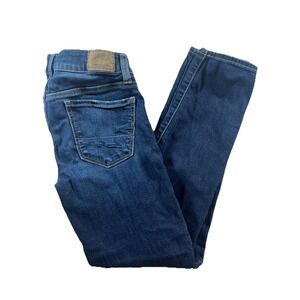 American Eagle Womens Jeans Size 00 Short Dark Wash Stretch Skinny Denim